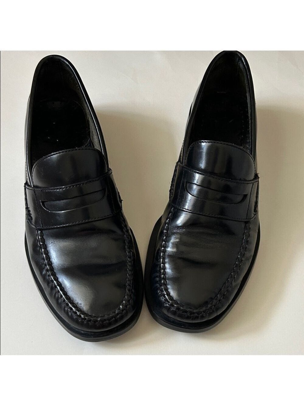 Bass Mens Black Penny Loafers